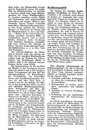 Eine "Deutsche Arbeitszentrale für Geburtenregelung" [Bevölkerungspolitik]