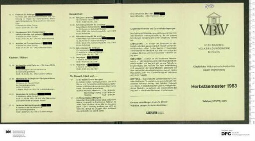 Programm 2. Semester 1983
