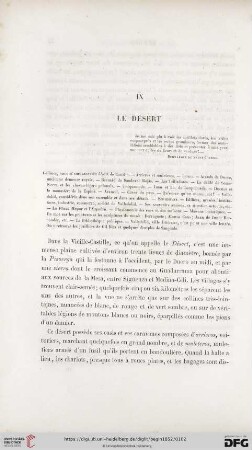 IX. Le désert
