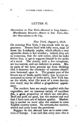 Observations on New York - Removal to Long Island - Miscellaneous Remarks - Return to New York - Farther Observations on the City