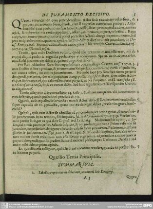 Quaestio Tertia Principalis
