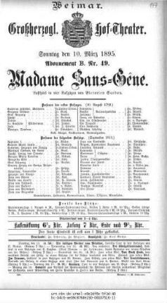 Madame Sans=Gêne