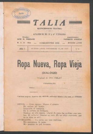 Ropa nueva, ropa vieja : diálogo