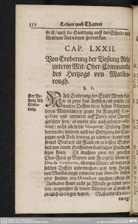 Cap. LXXII. Von Eroberung der Vestung Ath, unterm Mit-Ober-Commando des Hertzogs von Marlborough