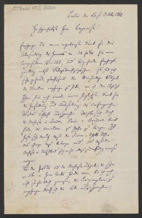 Brief an Franz Schott und B. Schott's Söhne : 26.10.1868