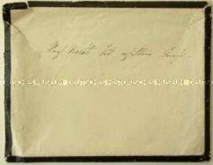 Trauerbriefumschlag mit Aufschrift- aus der Schreibschatulle der Uklrike von Levetzow (Goethe-Kasten)