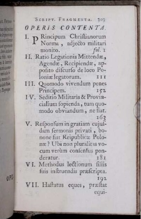Operis Contenta (I. - XV.)