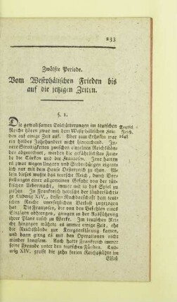 Zwölfte Periode. Vom Westphälischen Frieden bis auf die jetzigen Zeiten
