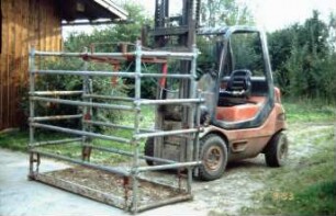 Fotografie: Wiegetechnik, Tierwaage, Gabelstapler