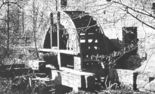 Quitzdorf am See. Ehem. Sägemühle, Wasserrad, 1959, Repro