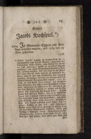Sanct Jacobi Kirchspiel.