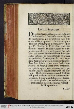 Lectori ingenuo