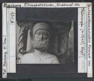 Marburg, Elisabethkirche: Grabmal des Deutschordensmeisters Konrad von Thüringen (Detail)