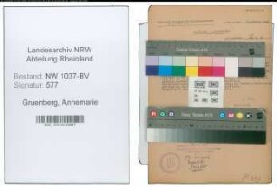 Entnazifizierung Annemarie Gruenberg , geb. 04.12.1898 (Aerztin)