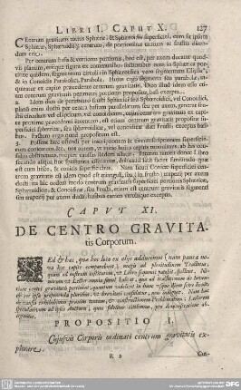 CAPUT XI. DE CENTRO GRAVITAtis Corporum.
