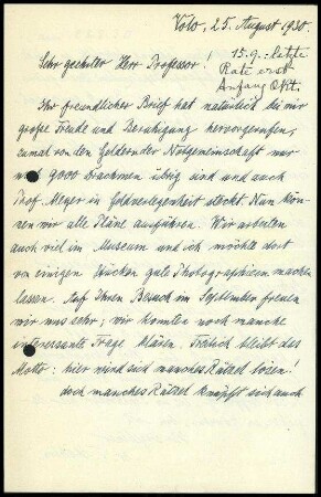 F. Stählin an C. Weickert