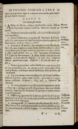 Caput V. De Motus speciebus