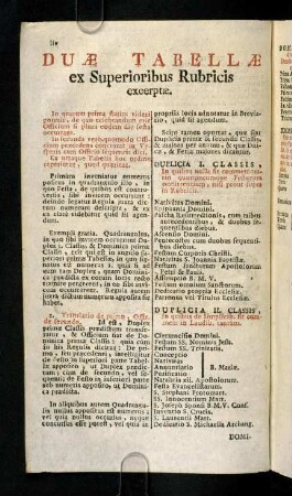 liv-lviii, Duae Tabbellae et Superioribus Rubricis excerptae