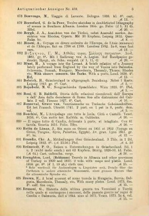 Antiquarischer Anzeiger von Joseph Baer & Co., Frankfurt a.M.. 459. 1897