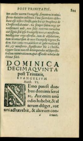 Dominica Decimaquinta post Trinitatis ...