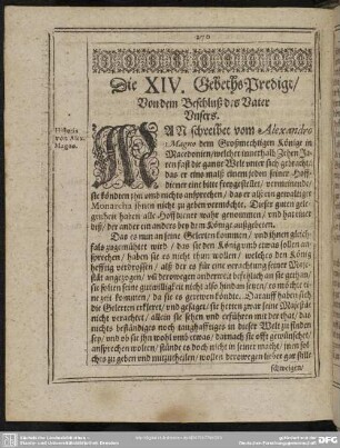 Die XIV. Gebeths-Predigt, Von dem Beschluß des Vater Unsers