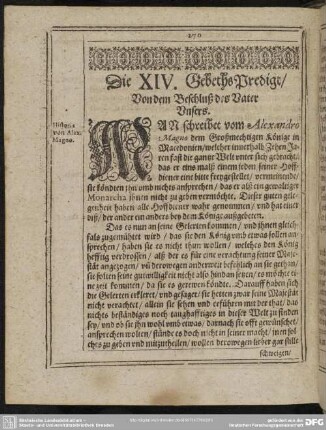Die XIV. Gebeths-Predigt, Von dem Beschluß des Vater Unsers