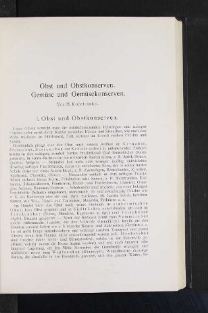 Obst und Obstkonserven. Gemüse und Gemüsekonserven.
