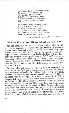 Sühne für den Poppenbütteler Kuhraub