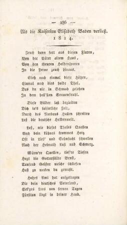 Als die Kaiserinn Elisabeth Baden verließ. 1814