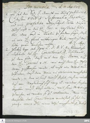 Brief von August Hermann Francke an Heinrich Julius Elers.