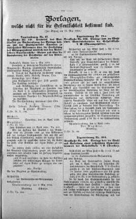 Vorlagen welche nicht für die Oeffentlichkeit bestimmt sind., 11. Mai 1898