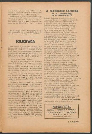 A Florencio Sanchez : en el aniversario de su fallecimiento