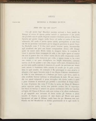 DXXX. Rubens à Pierre Dupuy. Anvers, 6 janvier 1628