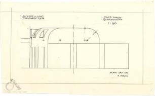 Pfann, Paul; München - Theresienhöhe; Ausstellung München 1908 - Cafehaus (Querschnitt)