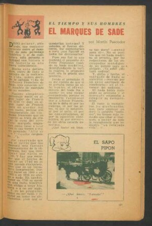 El marqués de Sade : El tiempo y sus hombres