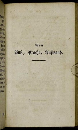 Von Putz, Pracht, Aufwand.
