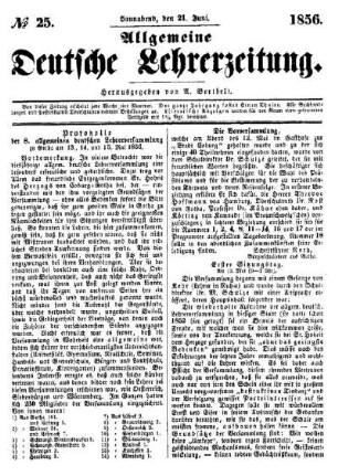 Protokolle der 8. allgemeinen Lehrerversammlung zu Gotha am 13., 14. und 15. Mai 1856