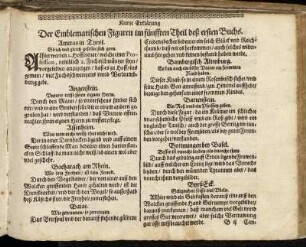 Kurtze Erklärung Der Emblematischen Figuren im fünfften Theil deß ersten Buchs.