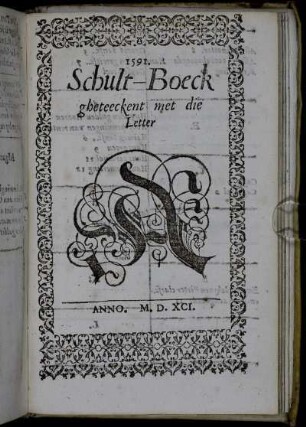 Schult-Boeck gheteeckent met di Letter A