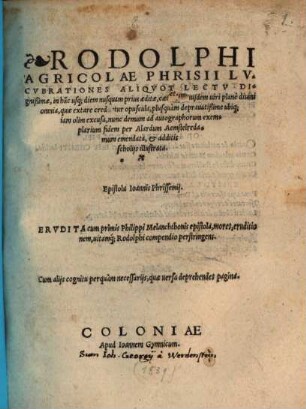 Lucubrationes aliquot lectu dignissimae