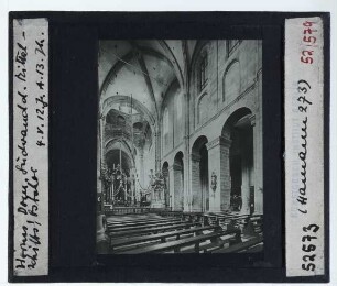 Worms, Dom : Innenansicht, Blick nach SO, S-Wand des Mittelschiffs