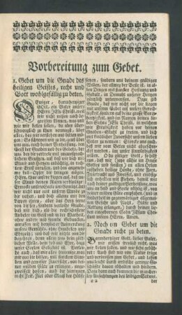Vorbereitung zum Gebet.