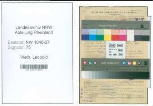 Entnazifizierung Leopold Weth , geb. 14.12.1896 (Angestellter)