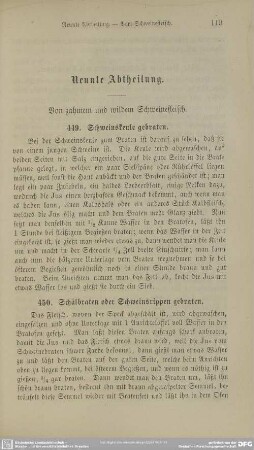 Neunte Abtheilung. Von zahmen und wildem Schweinefleisch
