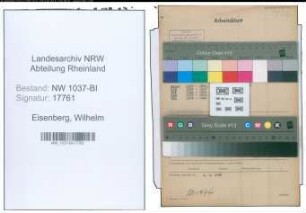 Entnazifizierung Wilhelm Eisenberg , geb. 11.07.1906 (Reg.Inspektor)