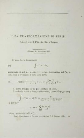 Una trasformazione di serie.
