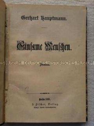 Drama von Gerhart Hauptmann