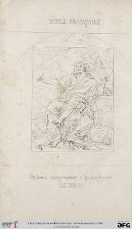 Saint Jean composant l'Apocalypse