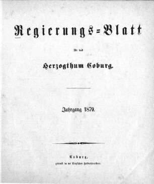 Regierungs-Blatt für das Herzogtum Coburg. 1879