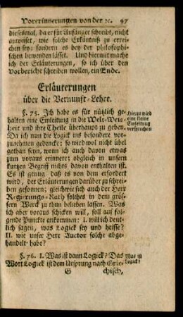 Erläuterungen über die Vernunft-Lehre